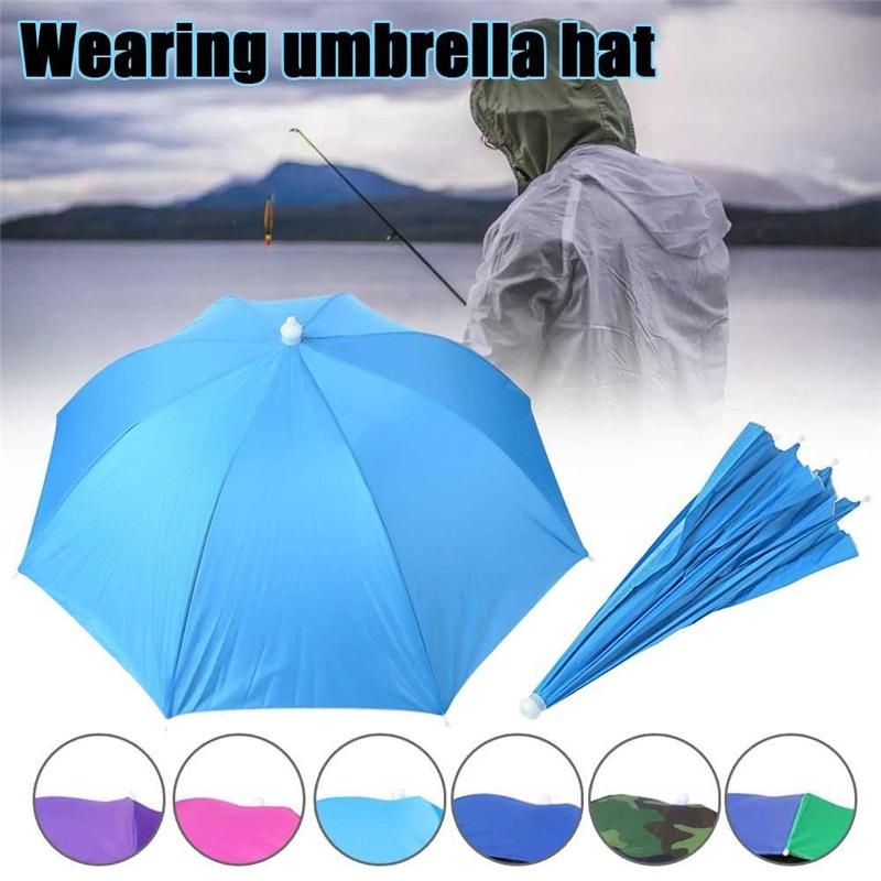 Foldable Outdoor Umbrella Hat Women Men Fishing Headwear Sun Cap Camping Fishing Headwear Cap Beach Head Hats
