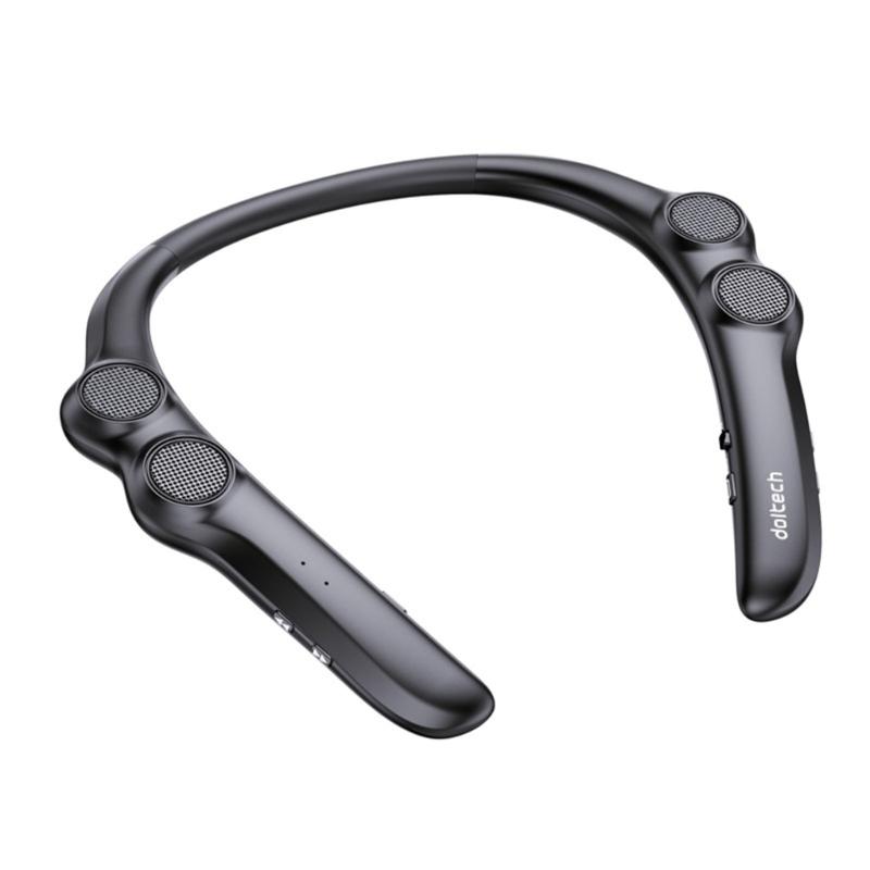 

Портативна Bluetooth-сумісна колонка, шийний тримач, бездротова стереосистема з басами, портативний сабвуфер, звукова коробка, вбудовані 4 динаміки чорний