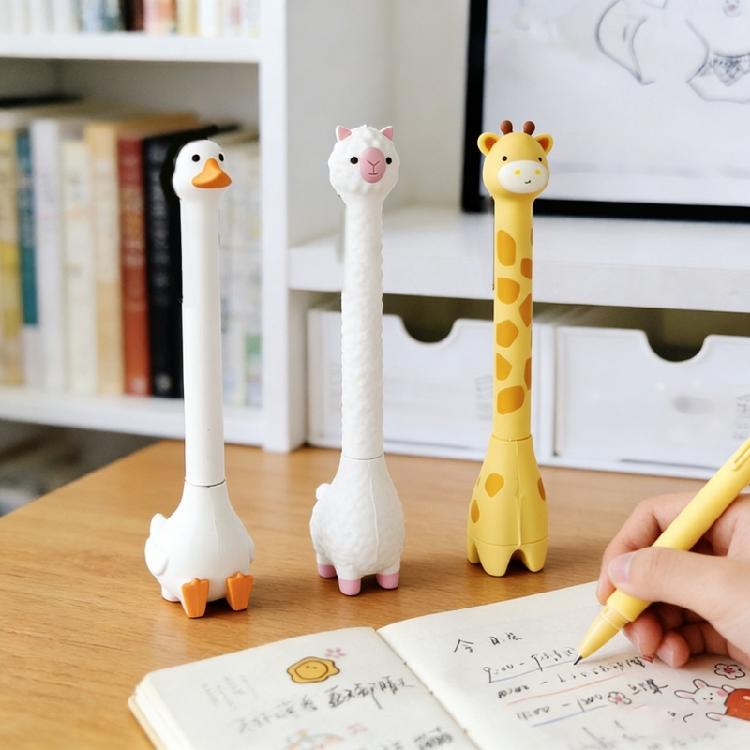 Practical Gel Pen Cartoon Character Shape Silicone Ergonomic Standing Pen Perfect for Writing Fun and Smooth Inks Flows