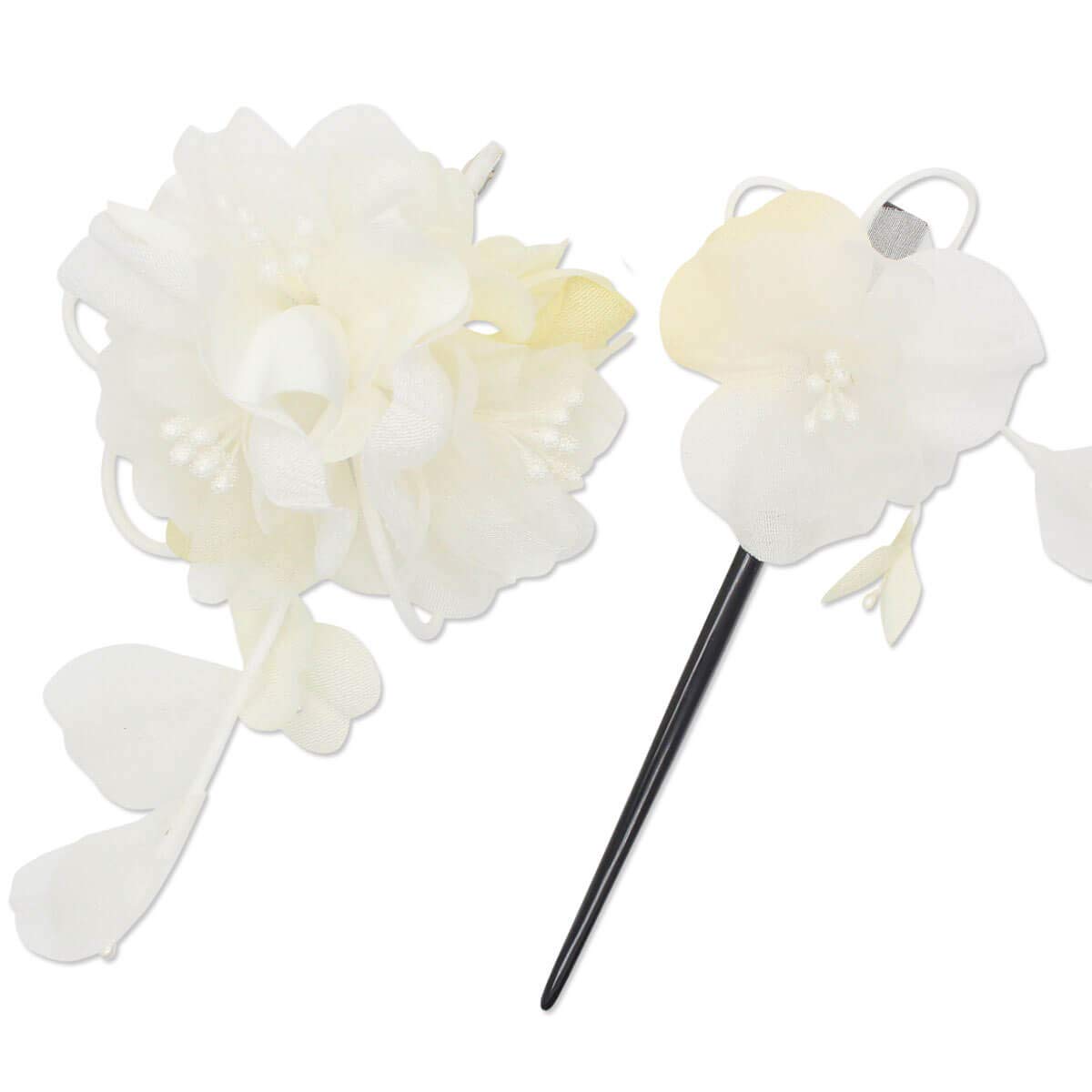 

Kamakura Crafts [Kamakura Craft] Japanese-style hair ornament set (2 pieces) Thin crepe flower hair clip (1 piece) and Kanzashi (hairpin) (1 piece)