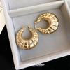 Metallic Round Pleated Textured Ear Cuffs - Versatile High-End Niche Fashion Earrings