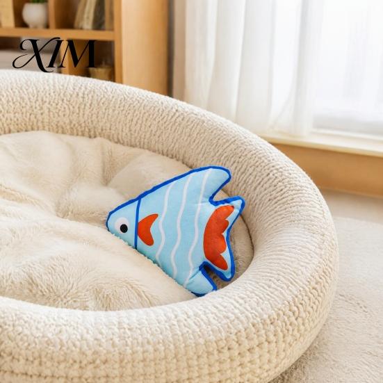 Pet Enrichment Toys Plush Catnip Fish Cat Toy, Interactive Stuffed Toy with Crinkle Sound, Soft Chew Kicker for Indoor Cats, Kittens Bite Resistant