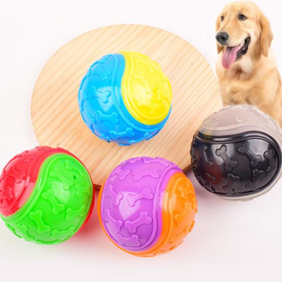 Squeaky Ball Dog Chew Toy TPR Interactive Toys for Dogs Teeth Cleaning Bite Resistance Pet Supplies for Home Outdoors Walking Traveling