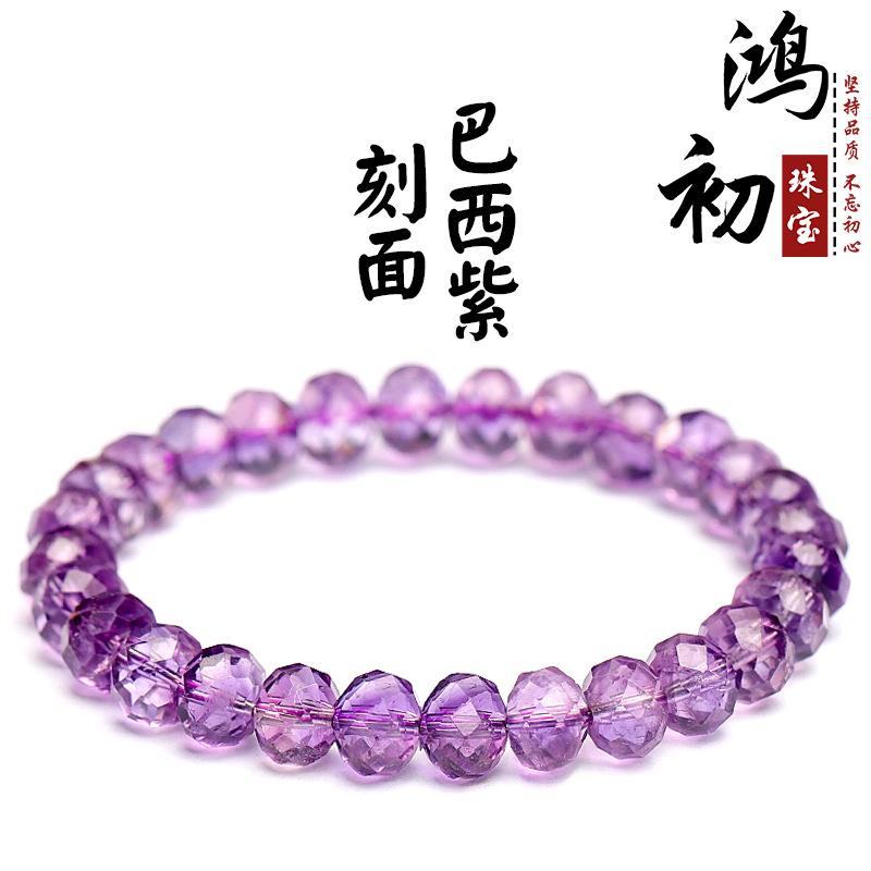 

Hongchu Crystal Natural Brazilian Amethyst Faceted Disc Bead Bracelet Icy Amethyst Disc Bead Bracelet Loose Beads Wholesale about8mm/Strip