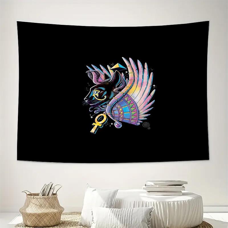Egyptian Cat Tapestry Wall HangingBastet DecorMythology ArtHome DecorGoddess Wall ArtBoho AestheticGift for Cat LoversFantasy De