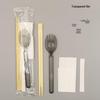 Disposable Plastic Spoon, Fork, and Chopsticks 4-Piece Set