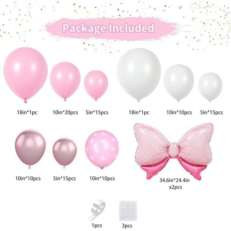 Balloon Set Round Arch Birthday Theme Party Girl Baby First Year Full Moon Party Inflatable Bow