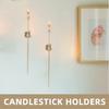 2pcs Wall Holder Long Gold Metal Pillar Candlestick Stand Iron Art Decorative Sconce For Living Room Dining Room Bedroom