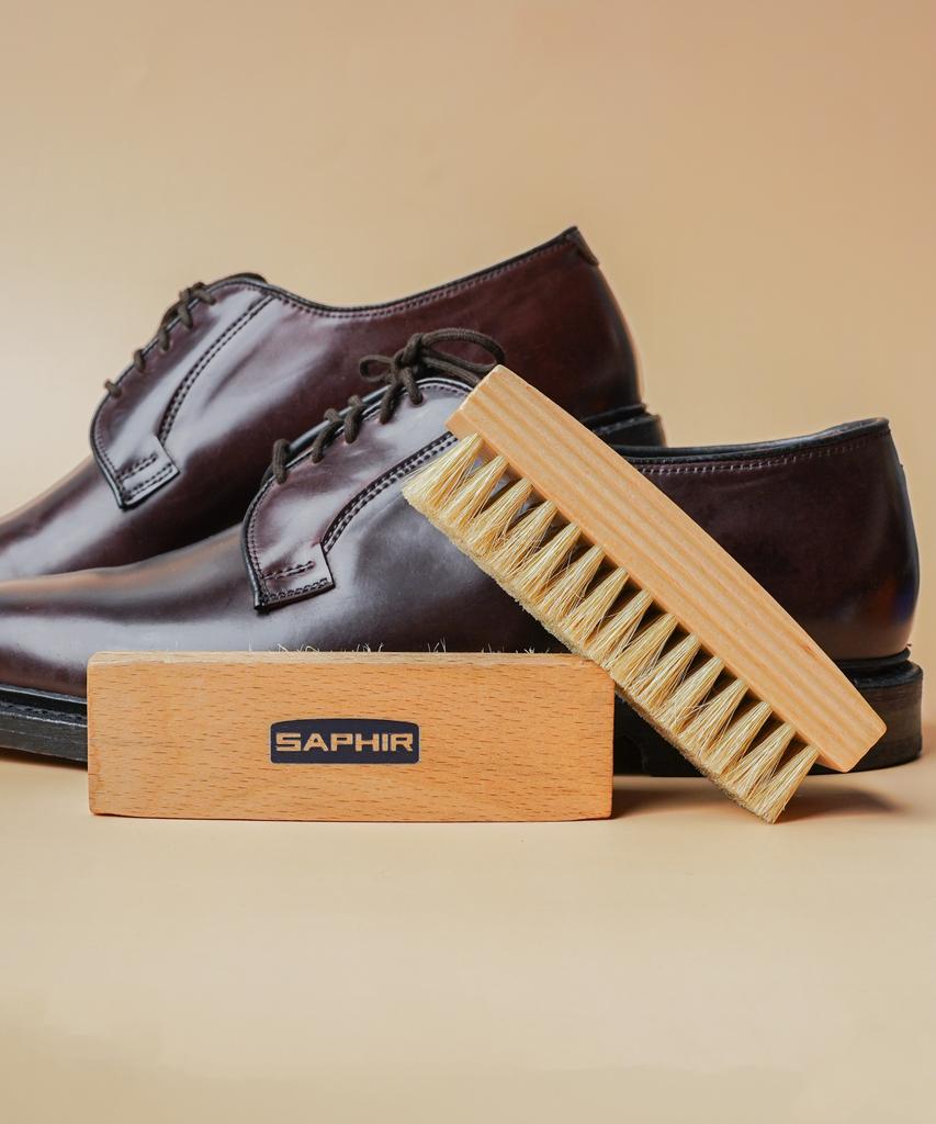Saphir Shoe Dust Removal & Polishing Boar Bristle Brush 12.5Cm