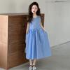 Summer New Style Girls' Sleeveless Plaid Dress, Children's Clothing, Girls' Temperament, Pocket Vest Dress, Trendy and Clear