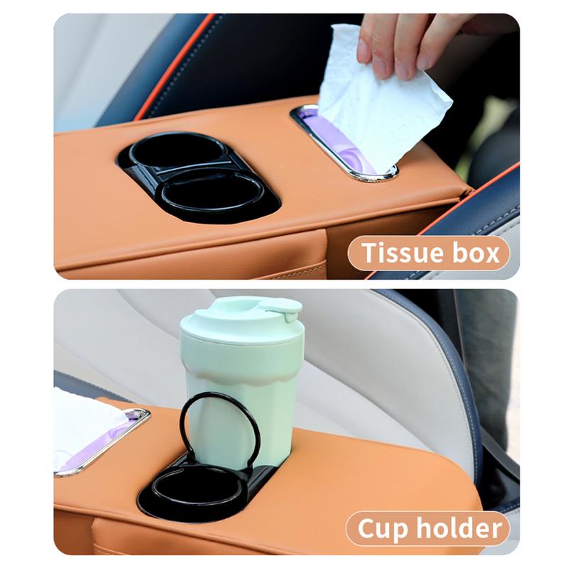 Between Seat Car Organizer Cup Holder Organizers With Tissue Storage Multifunctional Vehicle Console Seat Cell Phone Drinks