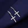 Fine Jewelry 925 Sterling Silver Earrings Inlaid with Zircon Crystal Flower Earrings Charm Jewelry for Women Gift Engagement