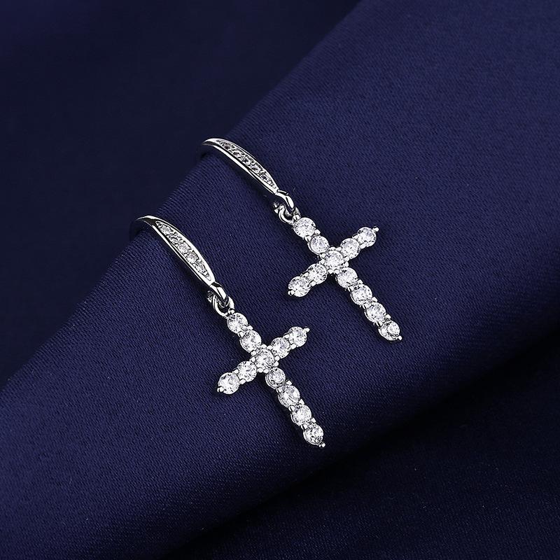 Fine Jewelry 925 Sterling Silver Earrings Inlaid with Zircon Crystal Flower Earrings Charm Jewelry for Women Gift Engagement