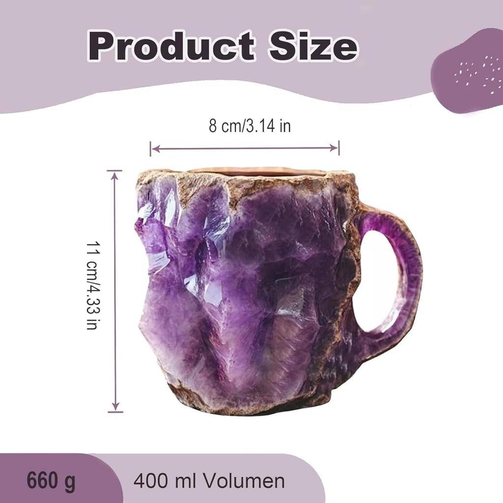 Mineral Crystal Coffee Mugs 2025 New Colorful Natural Mineral Crystal - Elegant Christmas Gift for Home & Office Ideal for