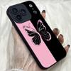 M374 Рожево-чорний Метелик Ангельські Очі М'які Чохли для Телефону для iPhone Samsung Galaxy Xiaomi Rdemi Huawei Honor Infinix Realme OPPO Vivo Усі Моделі Чохол з ТПУ
