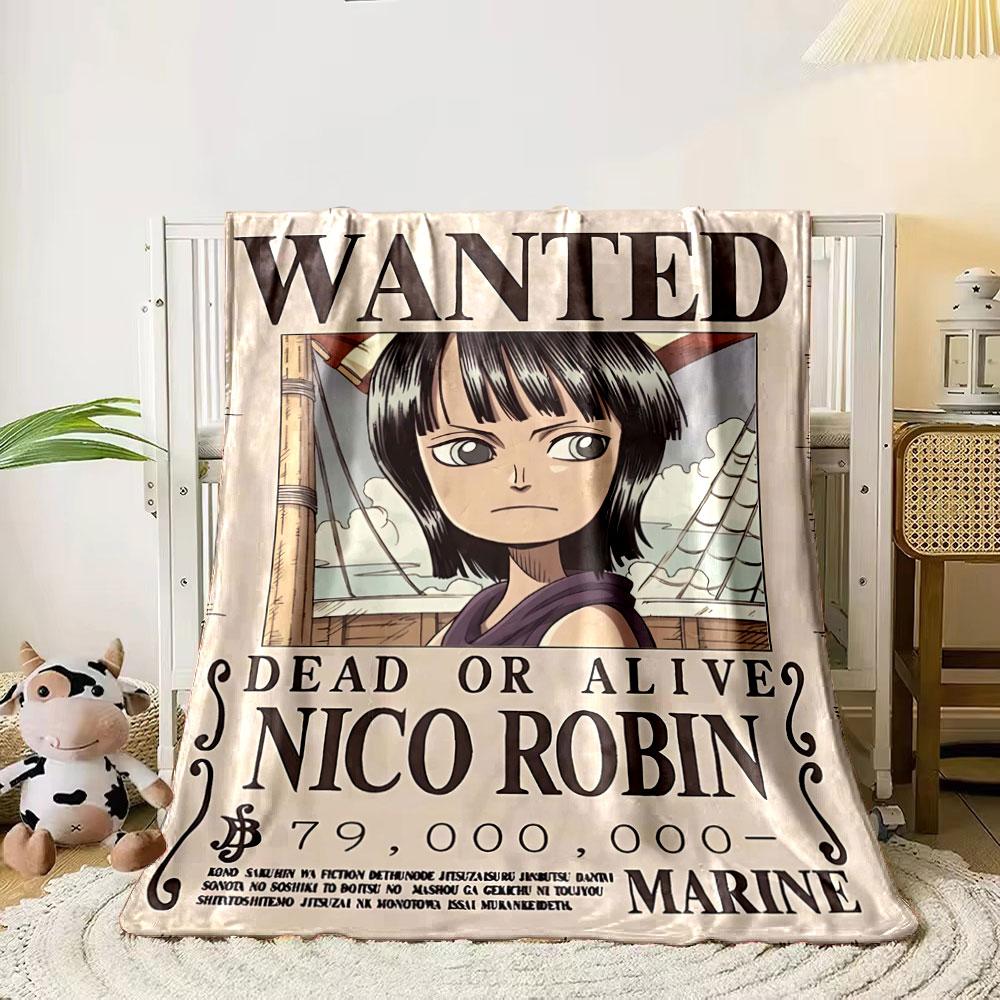 Wanted  poster with a bounty for a character named Nico Robin. for all seasons blanket lunch break throw gift 80cm x 120cm