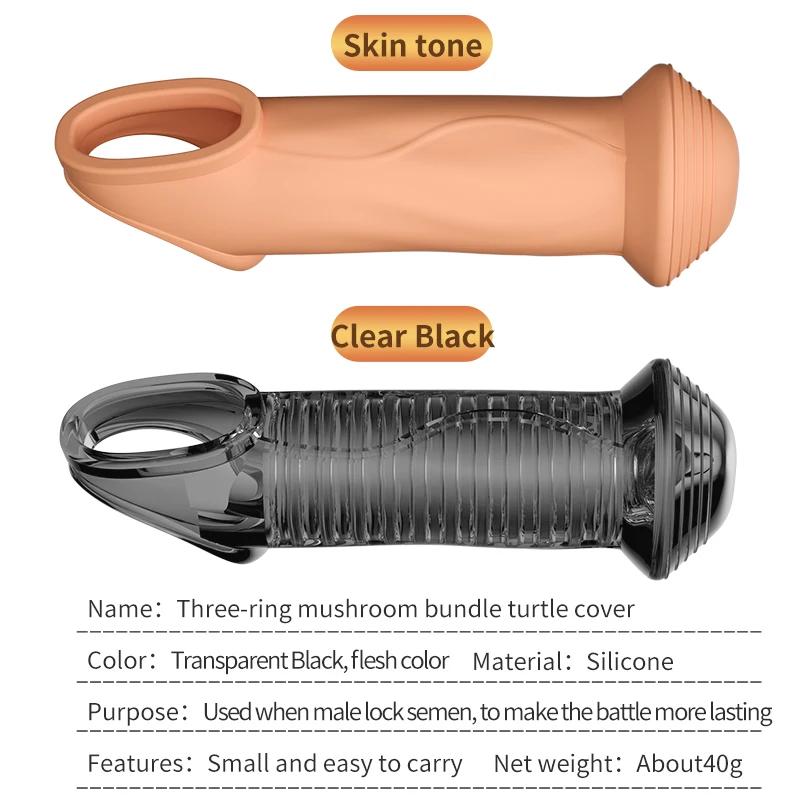 Enlargement Glans Cock Sleeve Male Foreskin Corrector Resistance Ring Delay Ejaculation Penis Ring Sex Toy 18 Men Penis Extender