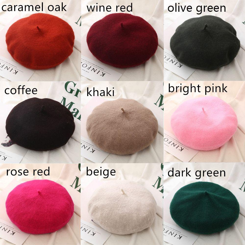 French Baggy Winter Warm Flat Cap Hat Felt Berets Wool Beret Cap Autumn Beret Hat