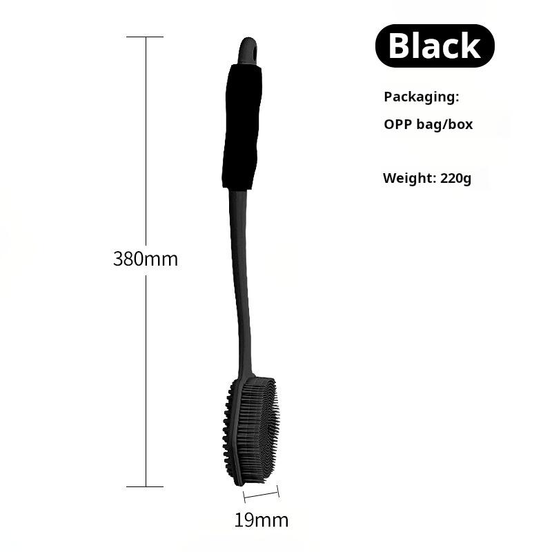 Double-Sided Silicone Bath Brush - Long Handle Back Scrubber for Exfoliating, Body Cleaning and Relaxing Skin Care In Bath