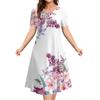 Women's Dresses 2025 Summer  Flower Elements  Dresses Elegant Casual Loose fashion Short Sleeve Dresses