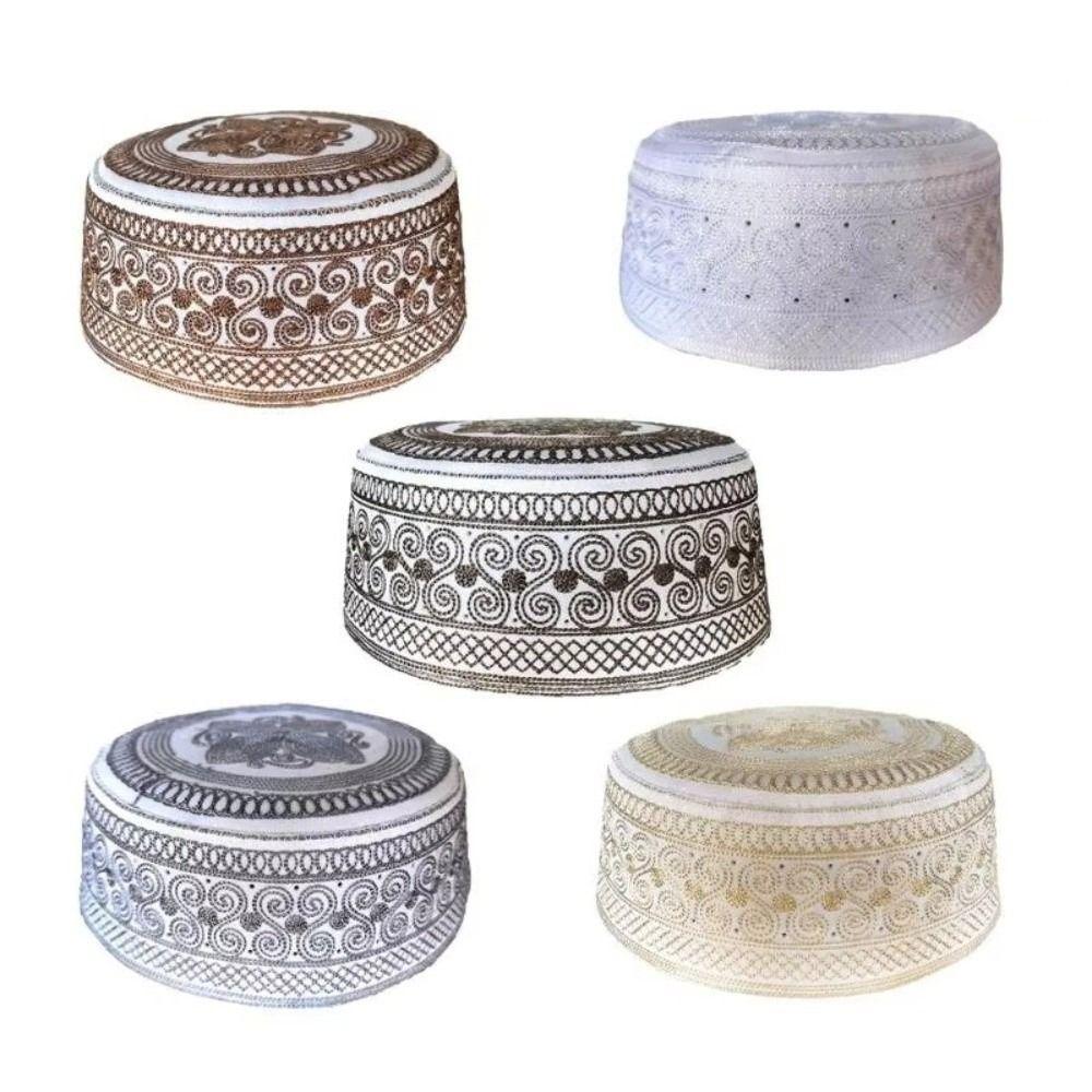 Ethnic Style Muslim Hat Traditional Prayer Hat Arabian Headwear Islam Flat Cap Middle East Culture