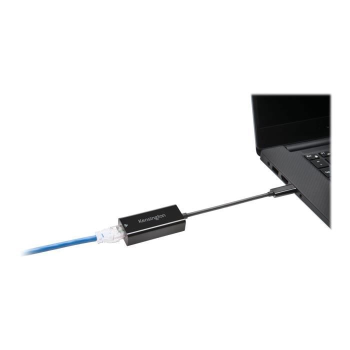 Adaptateur USB-C - Kensington - CA1100E - Gigabit Ethernet - Plug and Play - Compact et léger