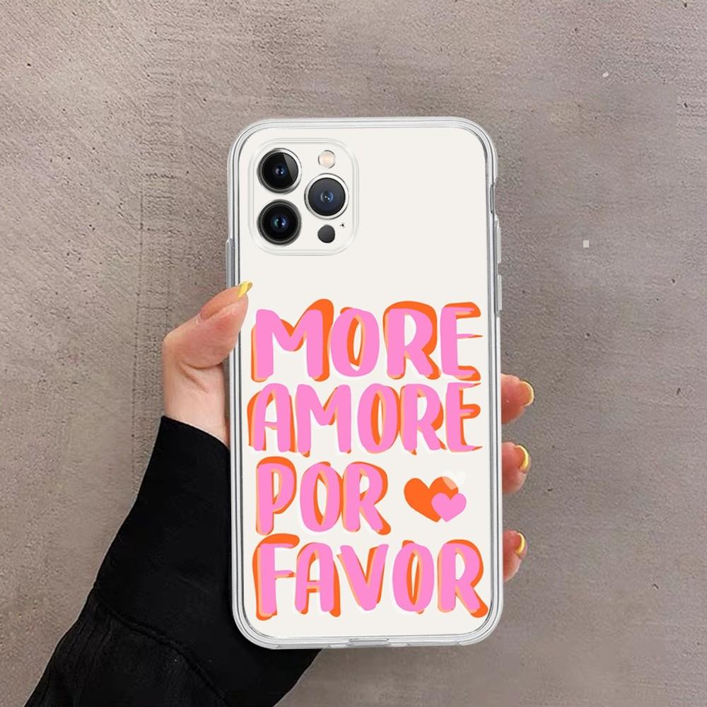 

Maximalist More Amor Por Favor Phone Case For IPhone 16 15 14 13 12 Mini 11 Pro XS Max X XR SE 6 7 8 Plus Soft Silicone Cover iPhone 13 mini