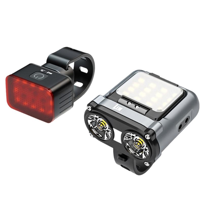 

Bright Front And Rear Bicycles Light Set With Multiple Modes Easy Installation Bikes Headlight For Safe Night Riding серый
