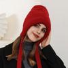 New autumn and winter cold-proof thickened warm ear protection wool hat versatile casual big head circumference showing small face knitted hat
