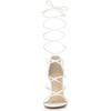 Allegra K Lace-Up Sandals with Stiletto Heels, White, Size 24.5cm