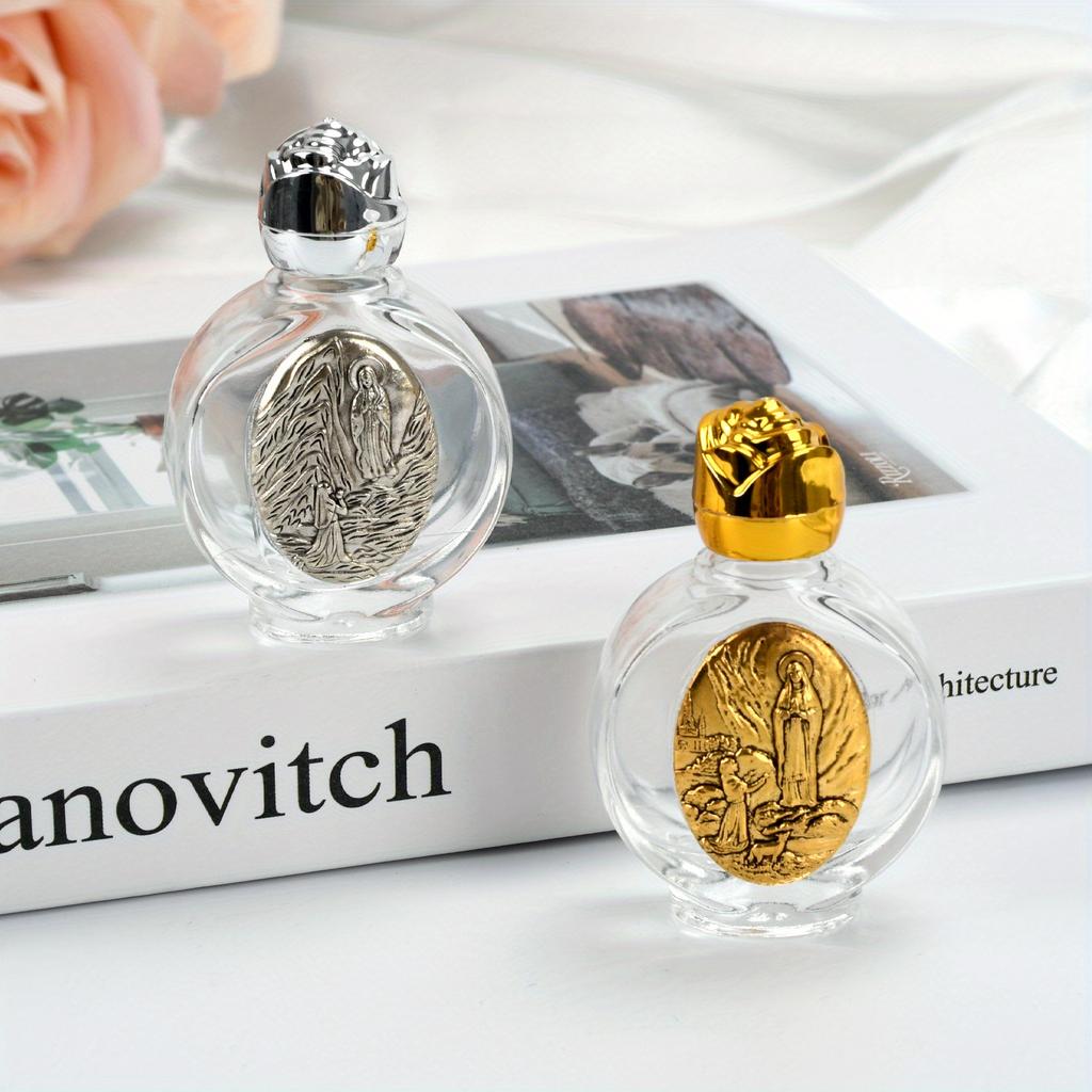 1Pc Holy Water Crown Virgin and Child Bottle Religious Cross Bottle Christian Virgin Sculpture Bottle Holy Water Bottle