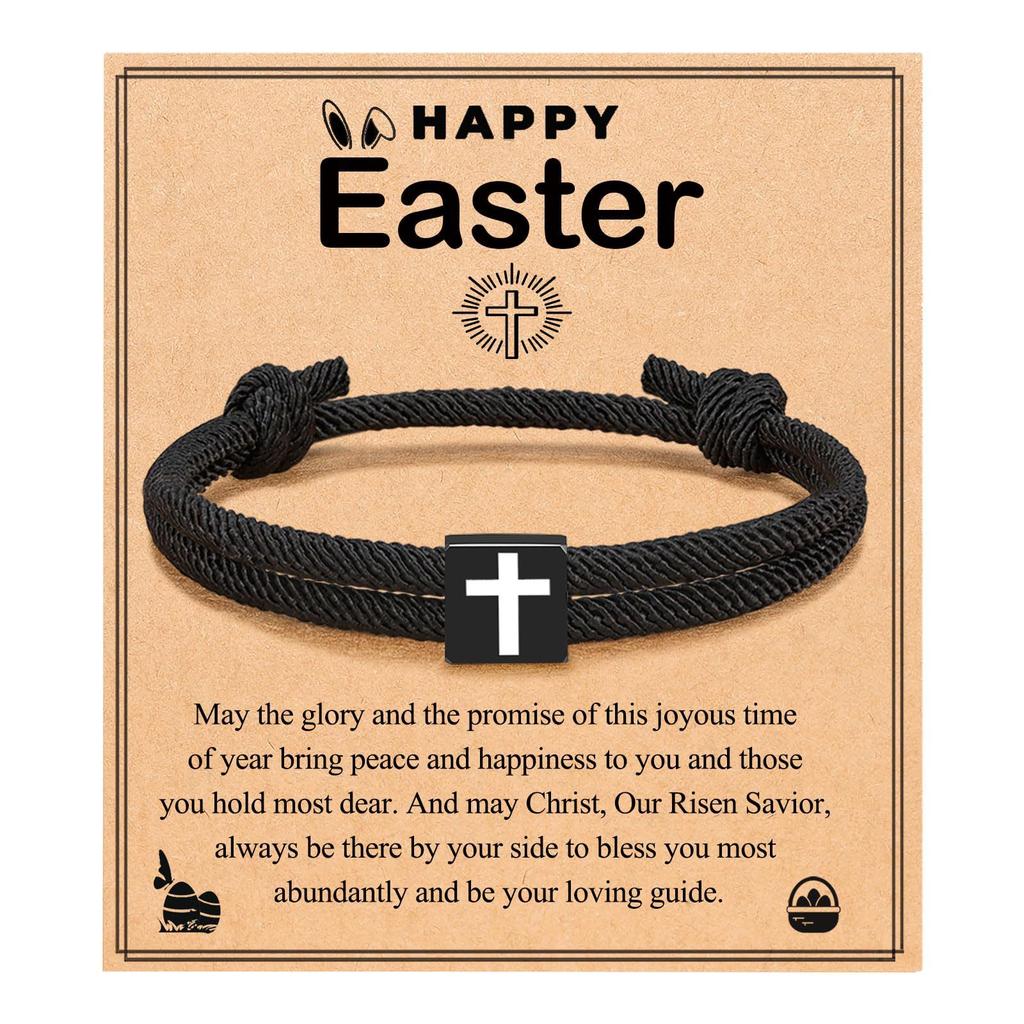 Easter Basket Stuffers for Teens Men Women Inspirational Religious Bible Verse Joshua 1:9 Cross Bracelet