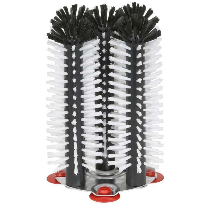 Lave verre brosse, Brosses de nettoyage pour verre - avec fond métallique, Delfin, 5 x 25 cm