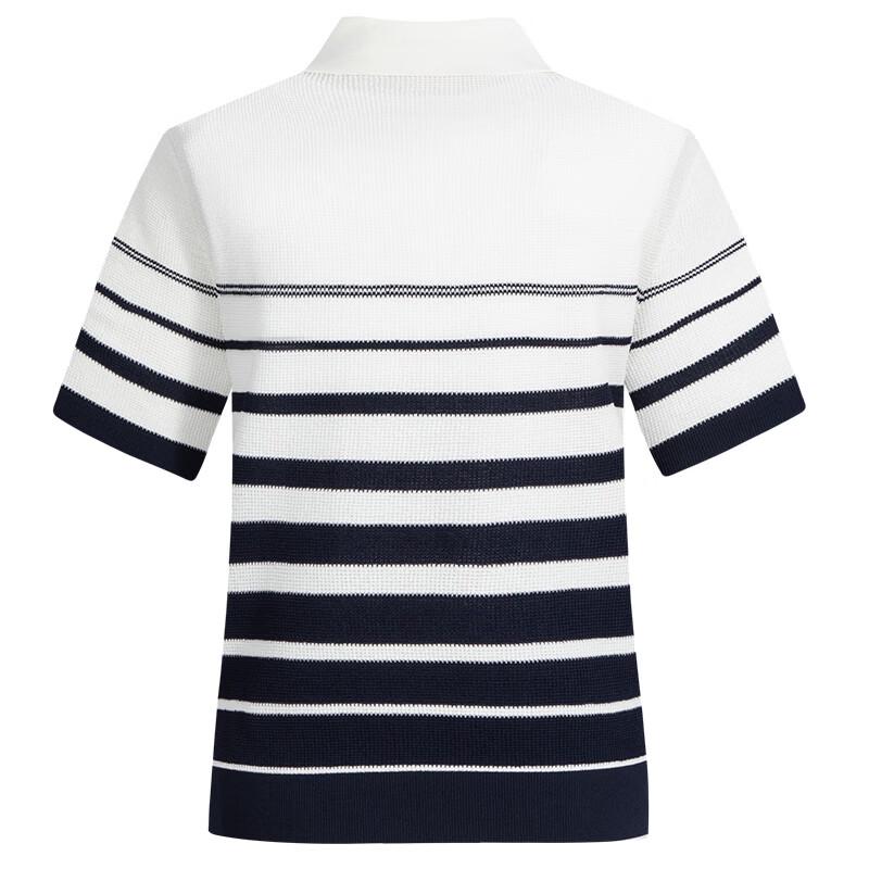 Navigare Women's Striped Knit Polo Shirt