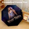 Taylor Swift Automatic 8‑ribs Umbrella, Custom Name Text Personalized Folding Umbrella Rain Sun Gift