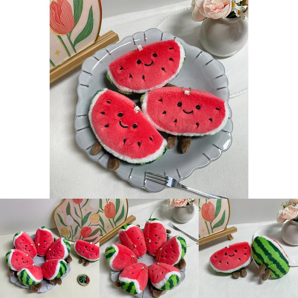 Cute Watermelon Plush Keychain With Pp Cotton Filling For Bag Decoration And Collectors