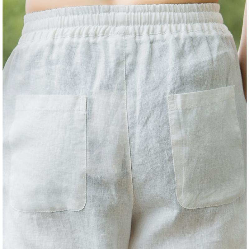 Módní pánské lněné kalhoty, pánské letní tenké kalhoty, prodyšné, široké, ležérní, velké velikosti, značka Tide