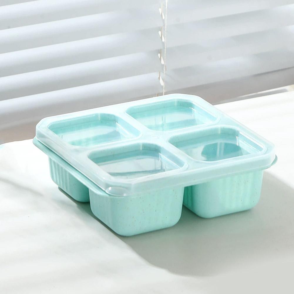 4 Recipientes de lanche de grade Recipientes de preparação de refeição reutilizáveis Recipientes de almoço portáteis para crianças e adultos Garrafas de armazenamento de lanches domésticos Utensílio de cozinha