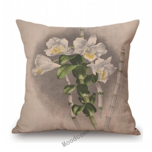 Pink Yellow Orchid Flower Hand Drawing Sketch Painting Home Decorative Sofa Throw Pillow Case Floral Car Seat Cushion Cover Case