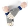 Adult Wool Thermal Gloves Winter Outdoor Cold Gloves Wind Versatile Contrasting Knitted Gloves Women