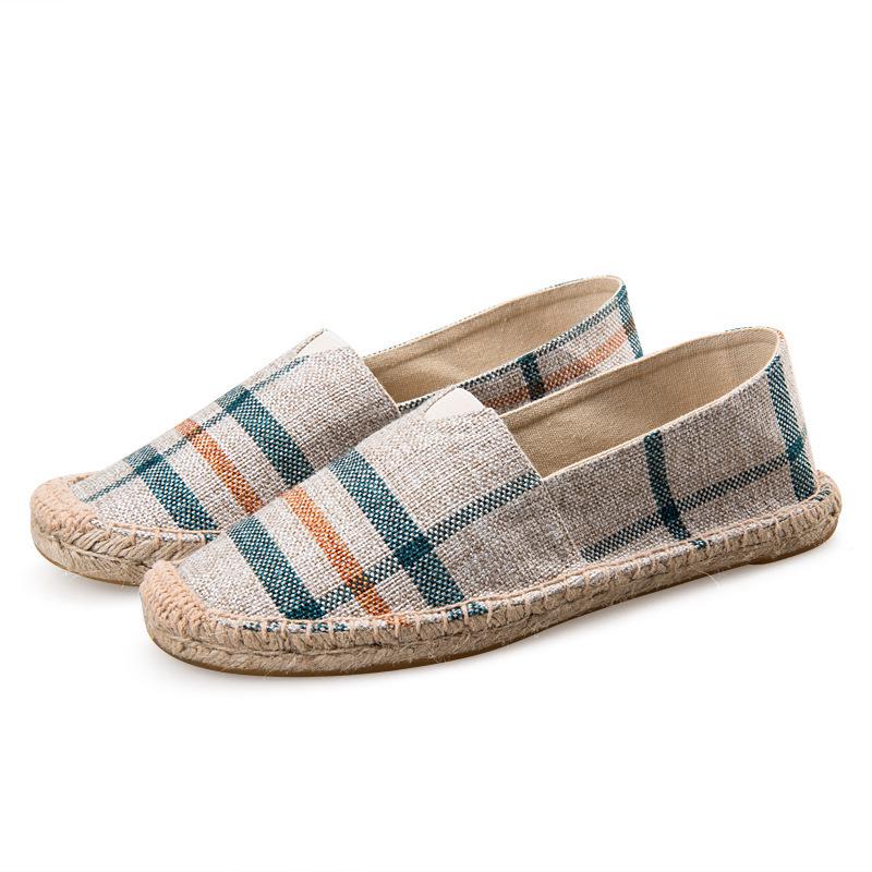 Spring/Summer Couple Espadrilles: Quick-Drying Canvas Loafers, Breathable Comfort, Durable Straw-Woven Fisherman Shoes