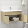 VidaXL Sink Cabinet and Integrated Sink, Sink Unit with Storage, Bathroom Toilet Washbasin Cabinet 3070841