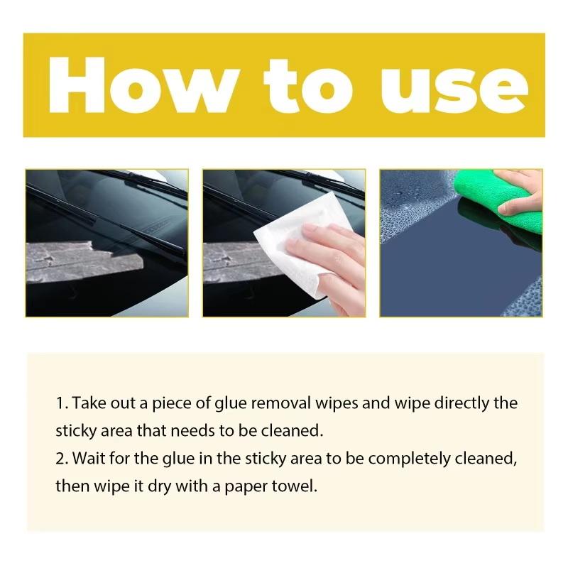 Adhesive Remover Wet Wipes Heavy Duty Non-Toxic Glue Stain Remover for Glass Ceramic Floor Plastic Garage Home Cleaning Use