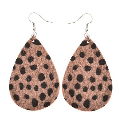 1 Pair Earrings Leopard Print Geometric Faux Leather Trendy Jewelry Ornaments Fashion Accessory for Women Girls Valentines Day