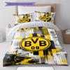 Bvb Fc Pattern Bedding Set Quilt Cover Pillowcase Home Decor Gift (1 * Duvet Cover + 2 * Pillowcase, Without Core)