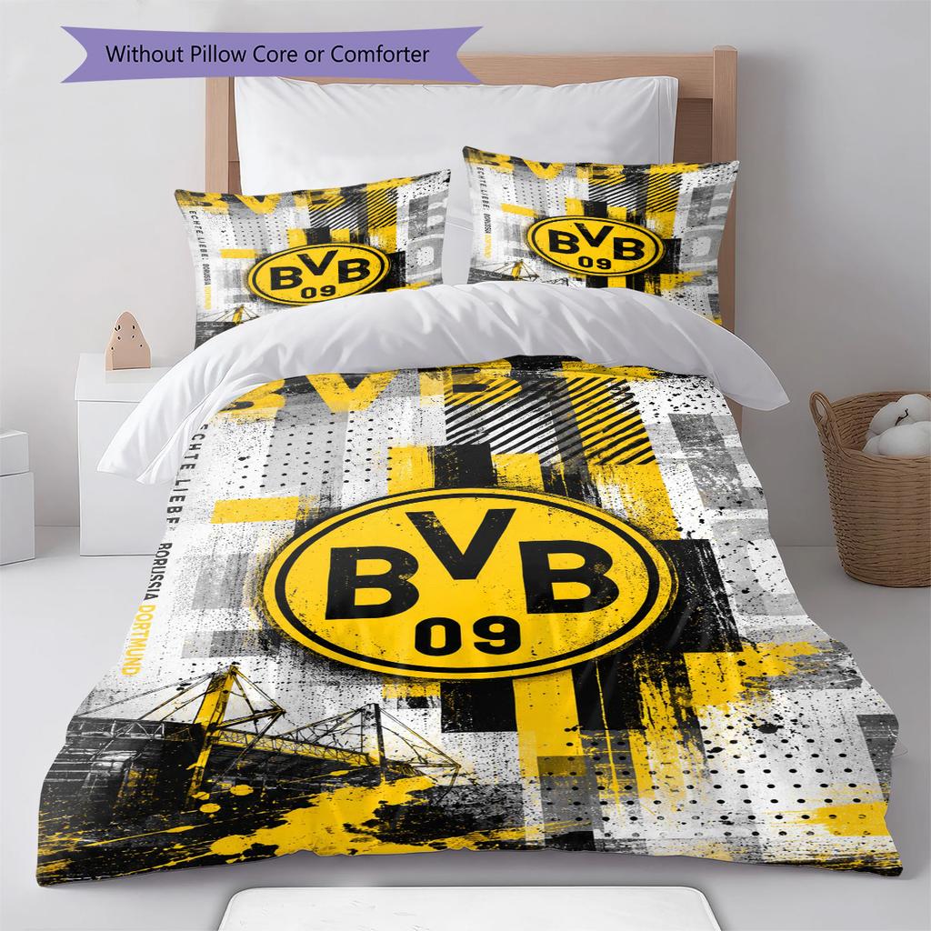 Bvb Fc Pattern Bedding Set Quilt Cover Pillowcase Home Decor Gift (1 * Duvet Cover + 2 * Pillowcase, Without Core)