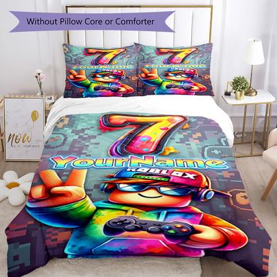 Roblox 270 Customize Your Name Bedding Set Breathable Duvet Cover with Pillowcases Home Decoration Birthday Gift
