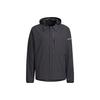 Solid Color Three-Stripe Outdoor Sports Hooded Jacket Men's Black