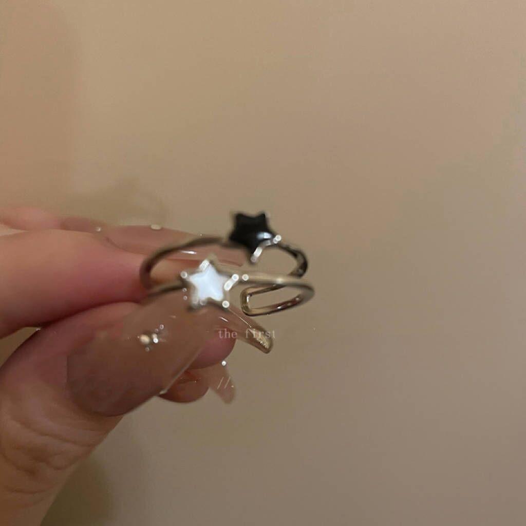 Anello Viso Sorridente Brillantinato Versatile Personalità Carina Divertente Brutto Carino Design di Tendenza di Nicchia Anello Aperto Femminile