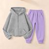 Kids Unisex Hooded Sweatshirt and Sweatpants Set Versatile Casual Sportswear for Boys Girls